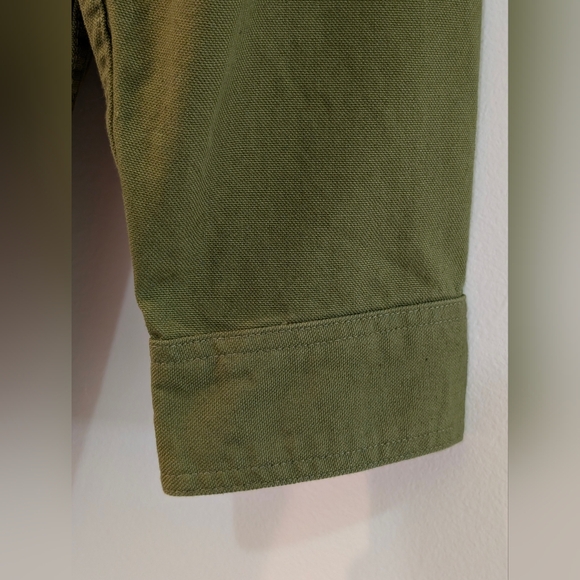 Southern Proper Bluff Barn Jacket Size L Olive Green Canvas W/ Corduroy Collar - Picture 6 of 8